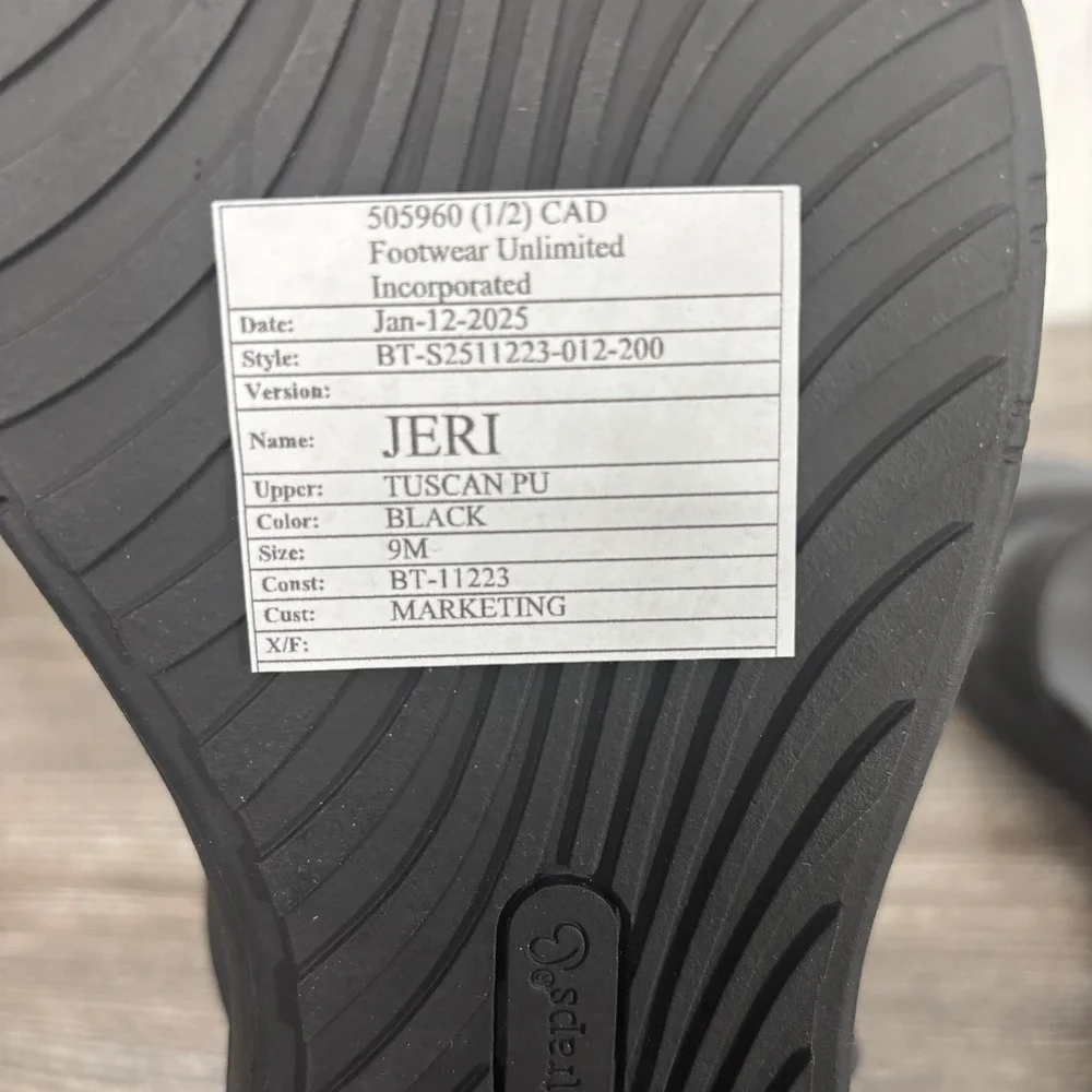 New! Baretraps Jeri Sandal Shoes Womens Size 9M Black Strappy Wedge Comfort
